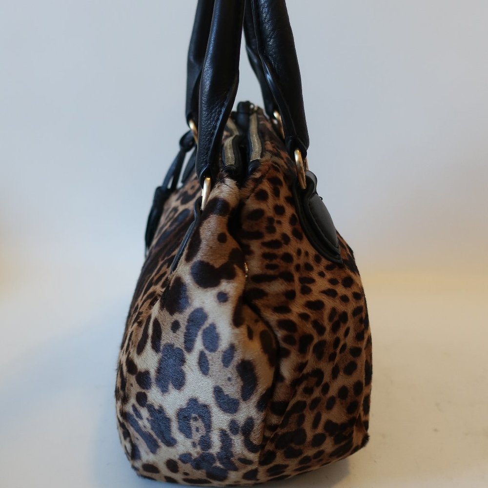J. Crew Leopard Print Satchel with Black Accents - Picture 3 of 12